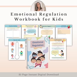 Emotional Regulation Workbook for Kids, Coping Skills Feelings Activities Calm Down Tools PDF