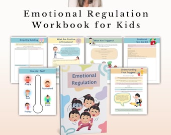 Emotional Regulation Workbook for Kids, Coping Skills Feelings Activities Calm Down Tools PDF