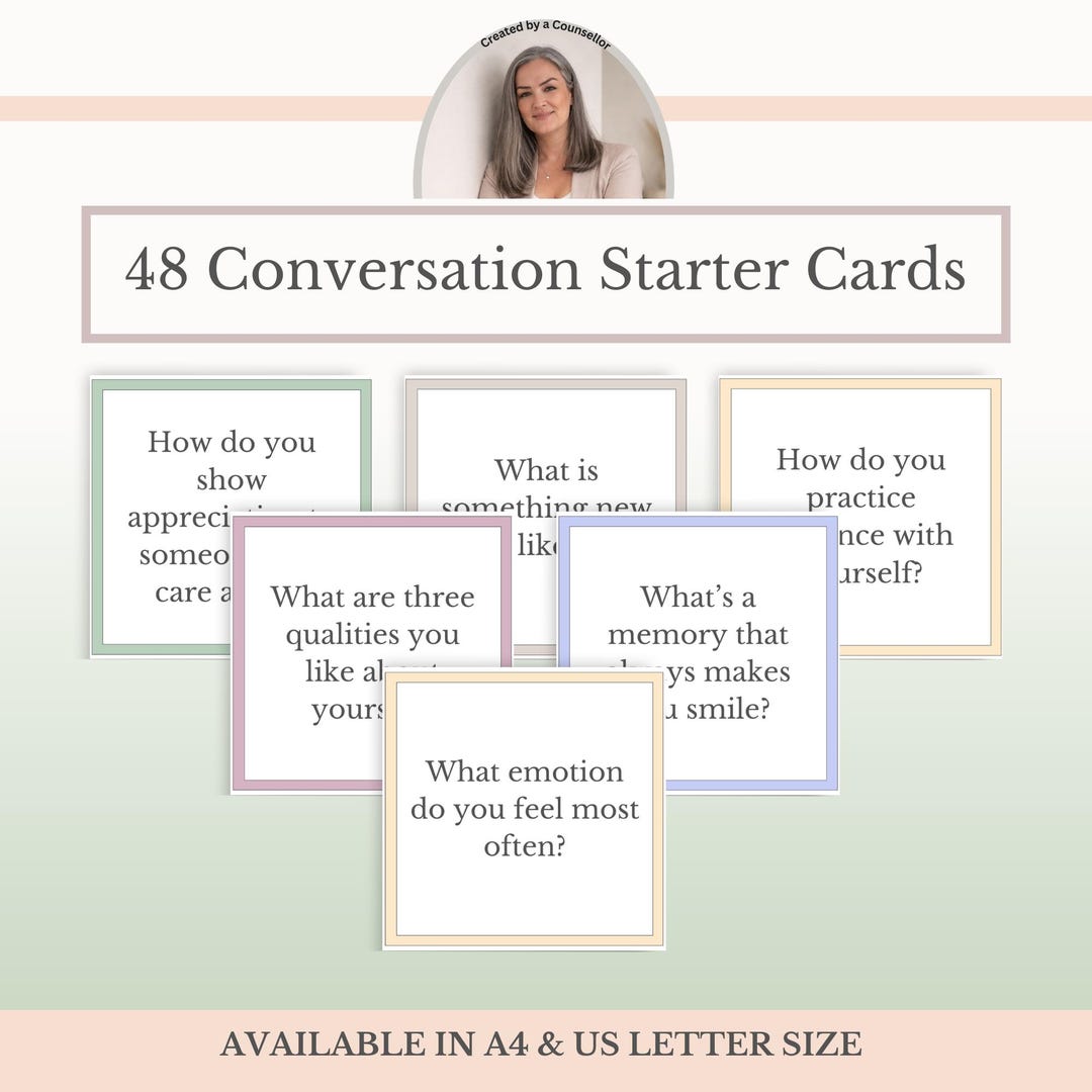 Questions For Connection Conversation Starter Cards, Deep Questions for Connection Emotional ...
