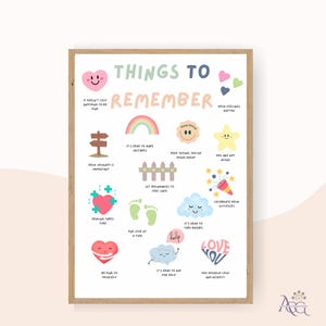 Things to Remember | Therapy Office Decor Poster | Counselling & School Counsellor Wall Art
