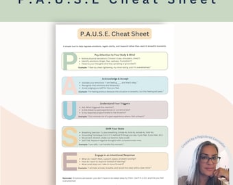 PAUSE Cheat Sheet | Ferramenta de regulação emocional e recurso essencial para gerenciamento de saúde mental