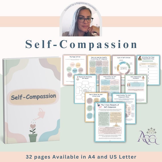 Self-Compassion Workbook: Healing from Inner Critic (PDF Download A4/US Letter)