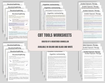 CBT Tools Worksheets: Cognitive Restructuring, Anxiety, Boundaries (PDF)