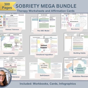 Sobriety Mega Bundle / Addiction Recovery Bundle  / therapy worksheets / CBT  / relapse prevention plan / sobriety worksheets