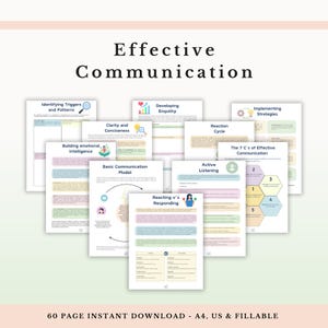 Communication Skills Bundle, Assertive Communication Worksheets, Conversation Starters, Therapy Worksheets, Counselling Tools PDF image 5