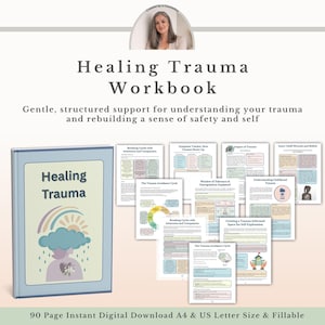 Trauma Recovery Workbook PDF, Therapy Worksheets, Inner Child Healing, Nervous System Regulation