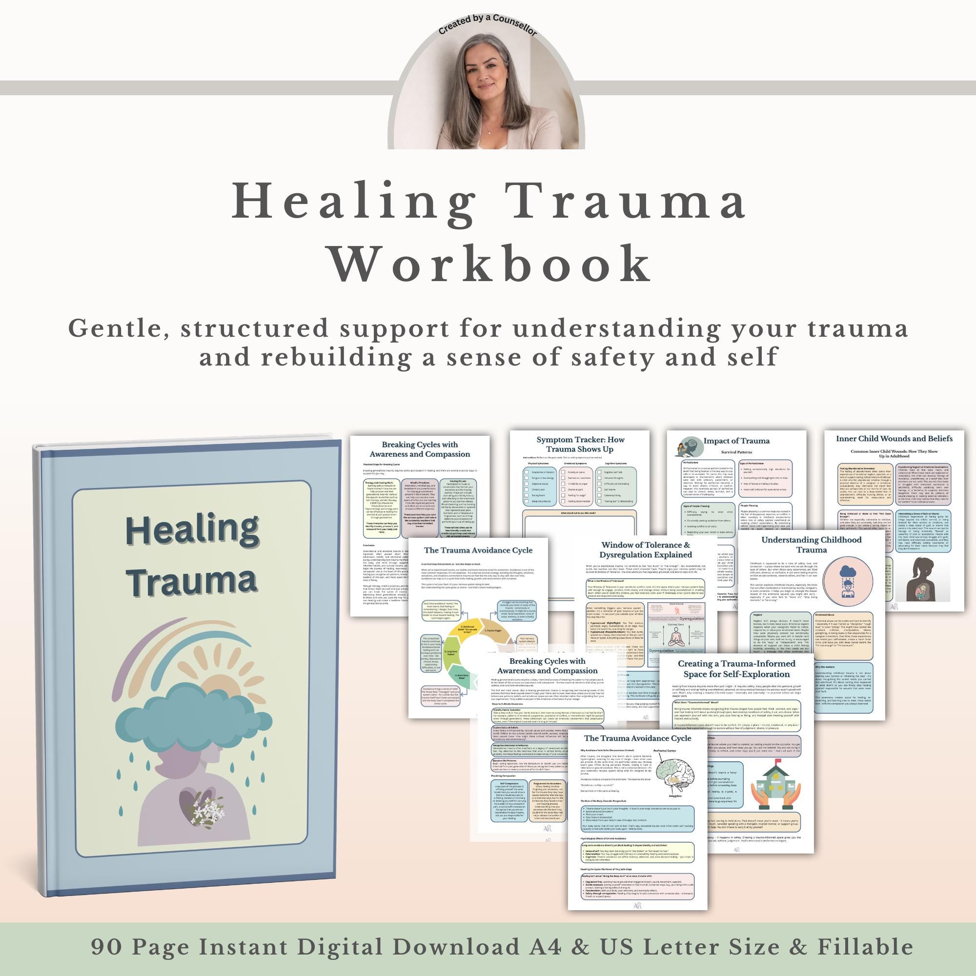 Healing Worksheets.pdf Trauma Recovery Workbook PDF, Therapy Worksheets, Inner Child Healing ...