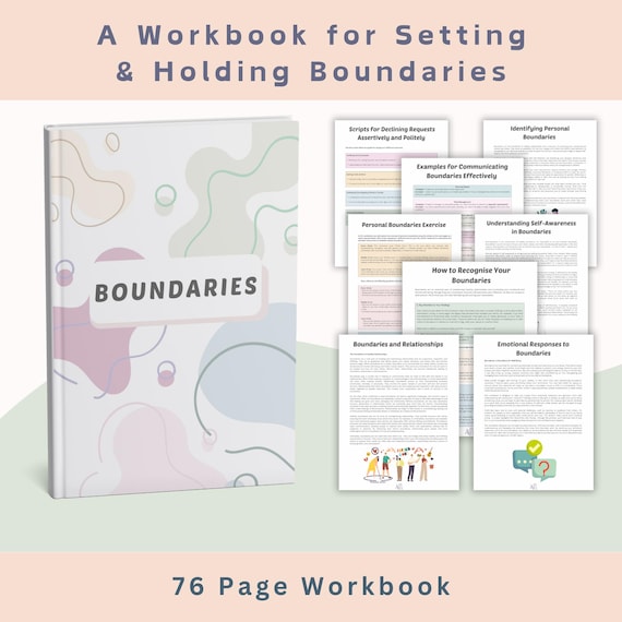 Boundary Workbook Journal, Set Healthy Boundaries, Improve Communication & Self-Worth, Counselling Tools for Stronger Relationships