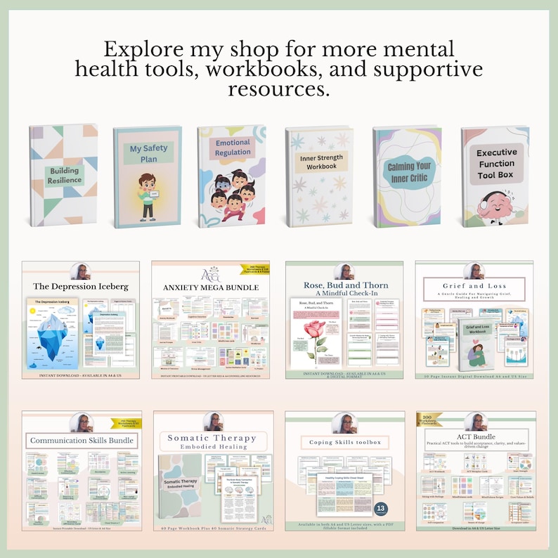Self Compassion Workbook, Inner Critic Healing Emotional Resilience Journal PDF image 6