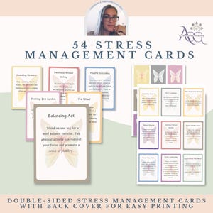 Stress Management Cards for Mental Health Professionals & Individuals | Psychoeducation Tools and Resources for Stress Relief