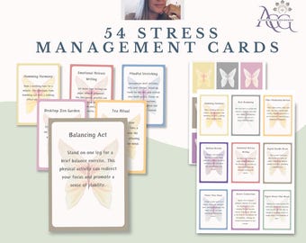 Stress Management Cards for Mental Health Professionals & Individuals | Psychoeducation Tools and Resources for Stress Relief