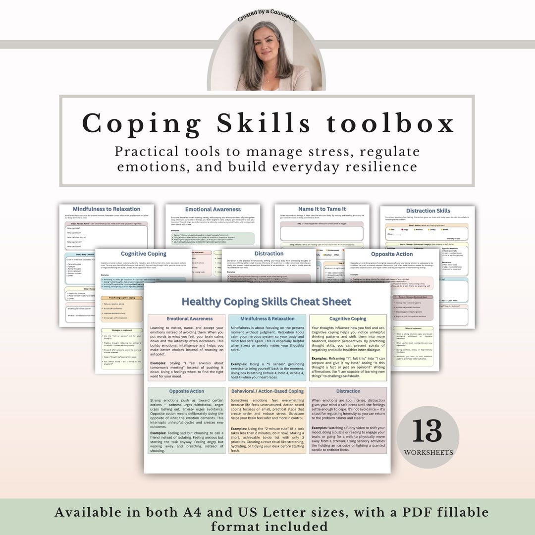 Coping Skills Toolbox, Emotional Regulation Stress Relief Therapy ...