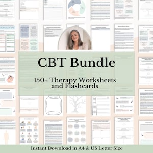CBT Worksheets Bundle | Therapist sheets for Anxiety, Boundaries and Coping Skills | Printable PDFs