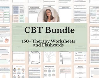 CBT Worksheets Bundle | Therapist sheets for Anxiety, Boundaries and Coping Skills | Printable PDFs