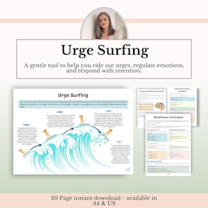 Urge Surfing Worksheet, Impulse Control Emotional Regulation Coping Skills PDF
