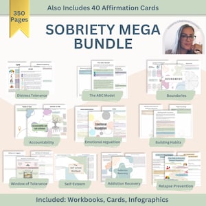 Mega Bundle Sobriété : feuilles de travail pour la récupération de la toxicomanie, ressources thérapeutiques, techniques de TCC et plan de prévention des rechutes