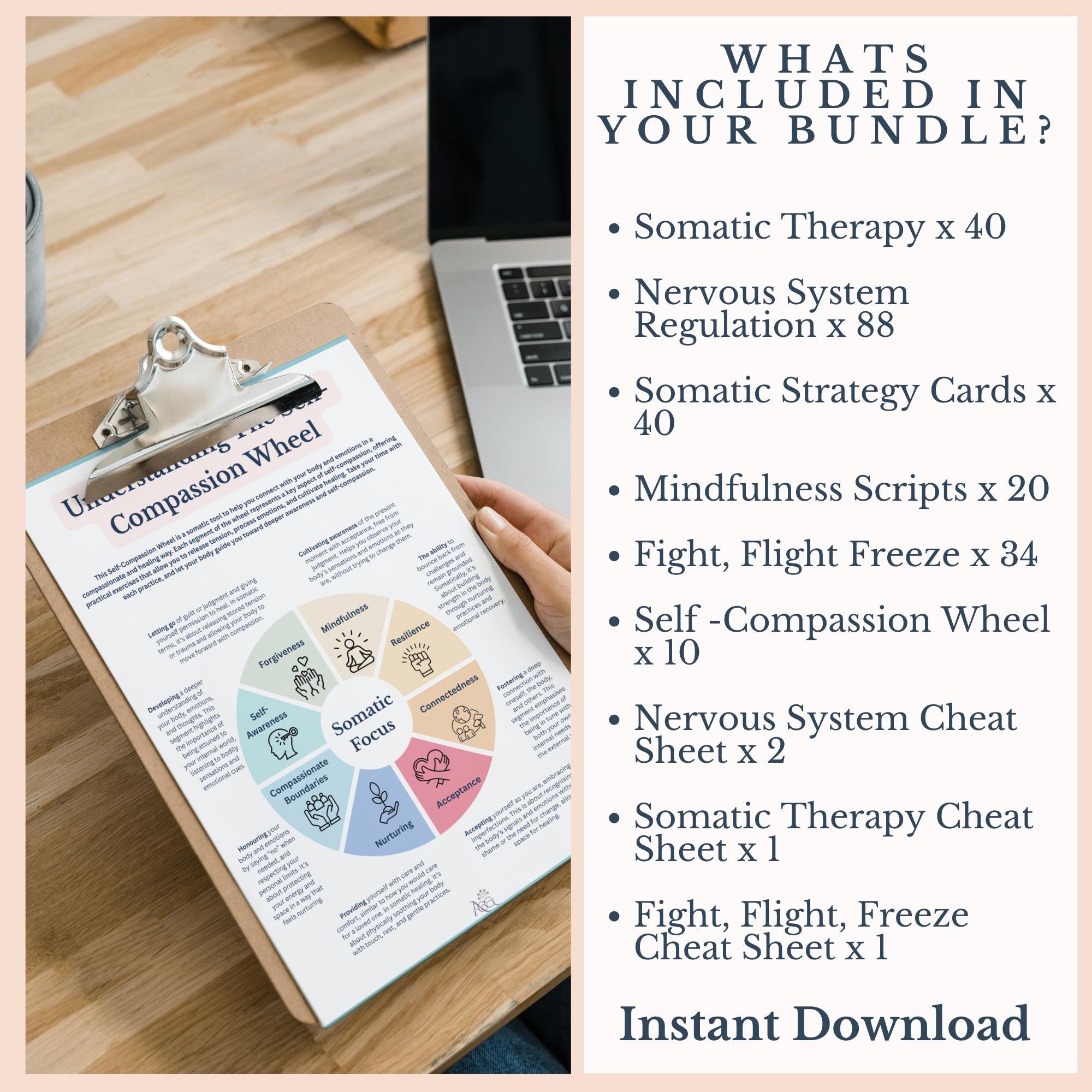 Somatic Therapy Bundle, Nervous System Regulation Worksheets, Trauma ...