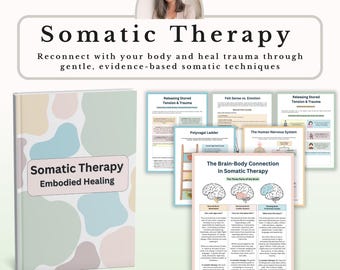 Somatic Therapy Workbook PDF, Trauma Healing Worksheets, Body Awareness Activities, Nervous System Regulation, Mental Health Printable