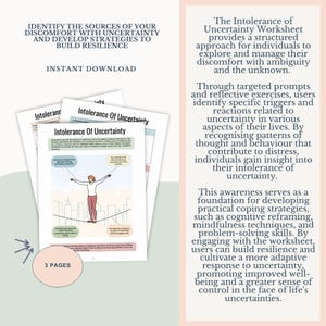 Hoja de trabajo sobre la intolerancia a la incertidumbre: Terapia cognitivo conductual, desarrollo de la resiliencia (PDF) imagen 2