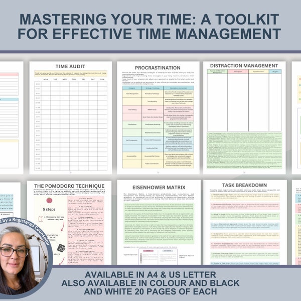 Time management Worksheets / Time Management skills / Therapy worksheets / counselling resources / Time Blocking / Time Management Planner