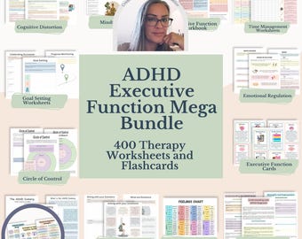 ADHD-bundel afdrukbaar | ADHD-planner en werkbladen | Toolkit uitvoerende functies | Neurodivergente ondersteuning | Pdf-download