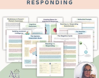 Therapy Worksheets for Mindful Emotional Responses PDF Download | Reacting vs Responding Counseling Resources