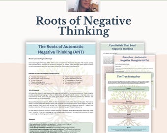 Automatic Negative Thoughts Worksheet: Self-Reflection, Therapy Tool (PDF Download)