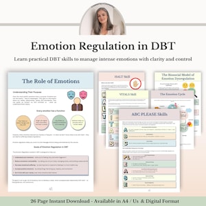 Emotional Regulation in DBT, Dialectical Behavior Therapy Skills Workbook PDF