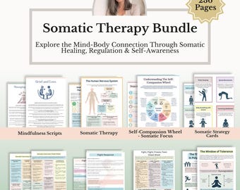 Somatic Therapy Bundle, Nervous System Regulation Worksheets, Trauma Healing & Grounding Exercises, Mental Health PDF