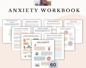 Anxiety Workbook: Therapy Worksheets for Worry, Coping Skills & Calm Tools, Mental Health Printable PDF