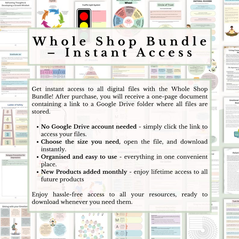 Mega Whole Shop Bundle: Trauma, Ansia, Strumenti di Terapia Cognitivo Comportamentale (CBT) e DBT, Schede di Lavoro sulla Terapia in PDF immagine 3