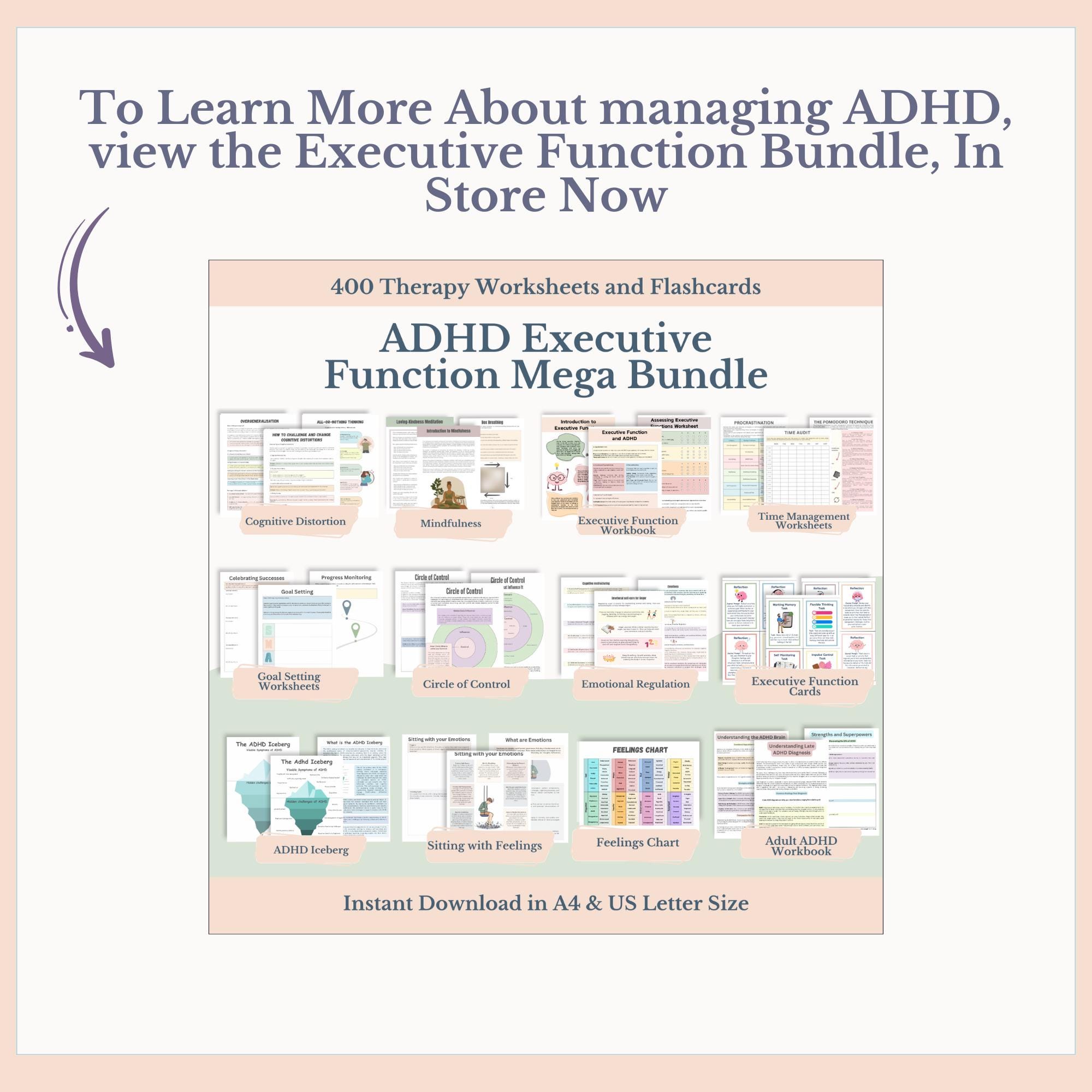 ADHD Cheat Sheet: Executive Function Guide for Adults & Students (PDF ...