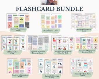 Therapie-Karteikarten-Bundle: Mentale Gesundheit & soziale Fähigkeiten (PDF herunterladbare Arbeitsblätter