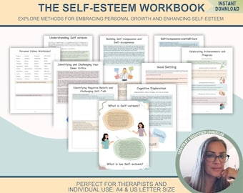 Self-Esteem & Confidence Building Worksheets, CBT Tools for Personal Growth, Therapy Resources for Self-Worth