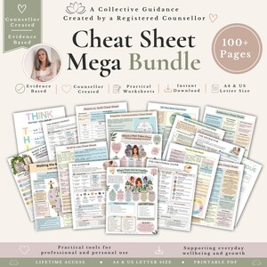 Therapieoverzichtbundel, meer dan 100 hulpmiddelen voor therapeuten, counselingtools, DBT, IFS, trauma, werkbladen voor geestelijke gezondheid (pdf)