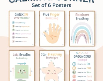 Kids Calming Posters: Mindfulness & Relaxation Set (Digital Download)