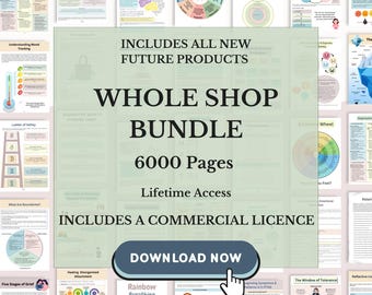 Mega Whole Shop Bundle: Trauma, Anxiety, CBT DBT Tools, Therapy worksheets PDF
