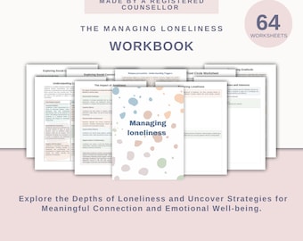 Understanding Loneliness Workbook / loneliness workbook for adults / therapy worksheets / coping skills