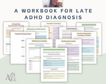 ADHS Arbeitsbuch für Erwachsene | Bewältigungsfähigkeiten & Exekutivfunktionstherapie-Arbeitsblätter