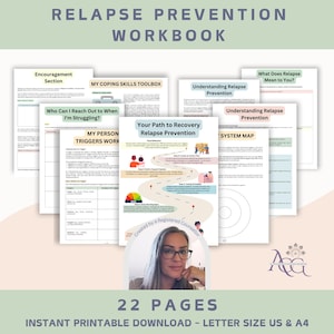 Workbook zur Rückfallprävention / Suchthilfe für Erwachsene / Therapie Arbeitsblätter / CBT / Rückfallpräferenz-Plan / Nüchternheit