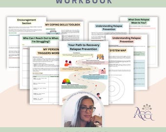 Relapse Prevention Workbook for Addiction Recovery Adults - CBT Therapy Worksheets & Sobriety Plan Tools