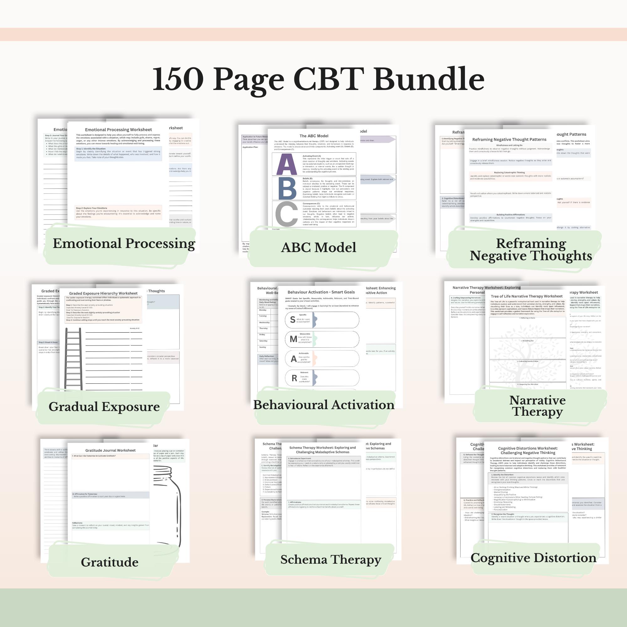 CBT Mega Bundle, Cognitive Behavioral Therapy Worksheets Coping Skills ...