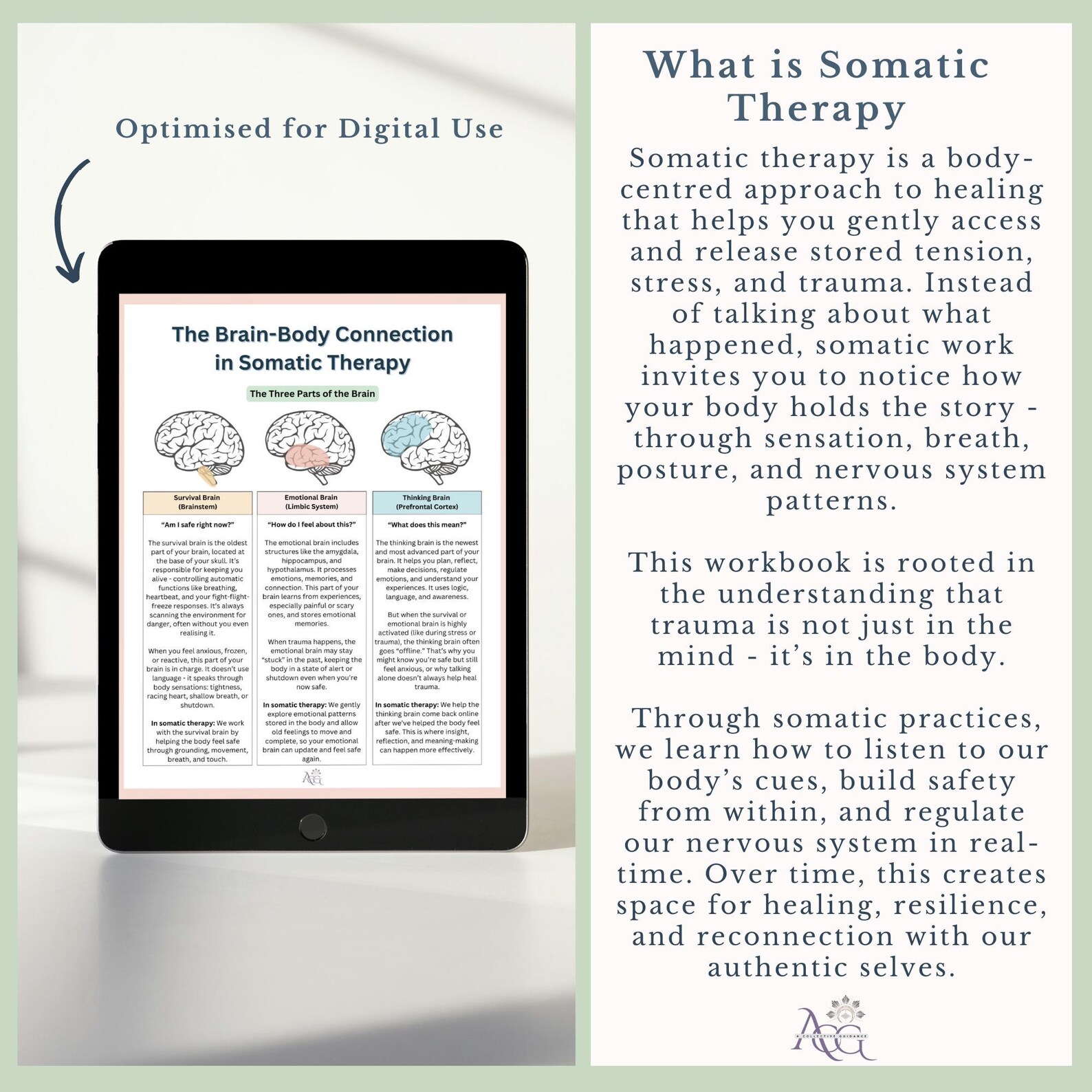 Somatic Therapy Workbook PDF, Trauma Healing Worksheets, Body Awareness ...