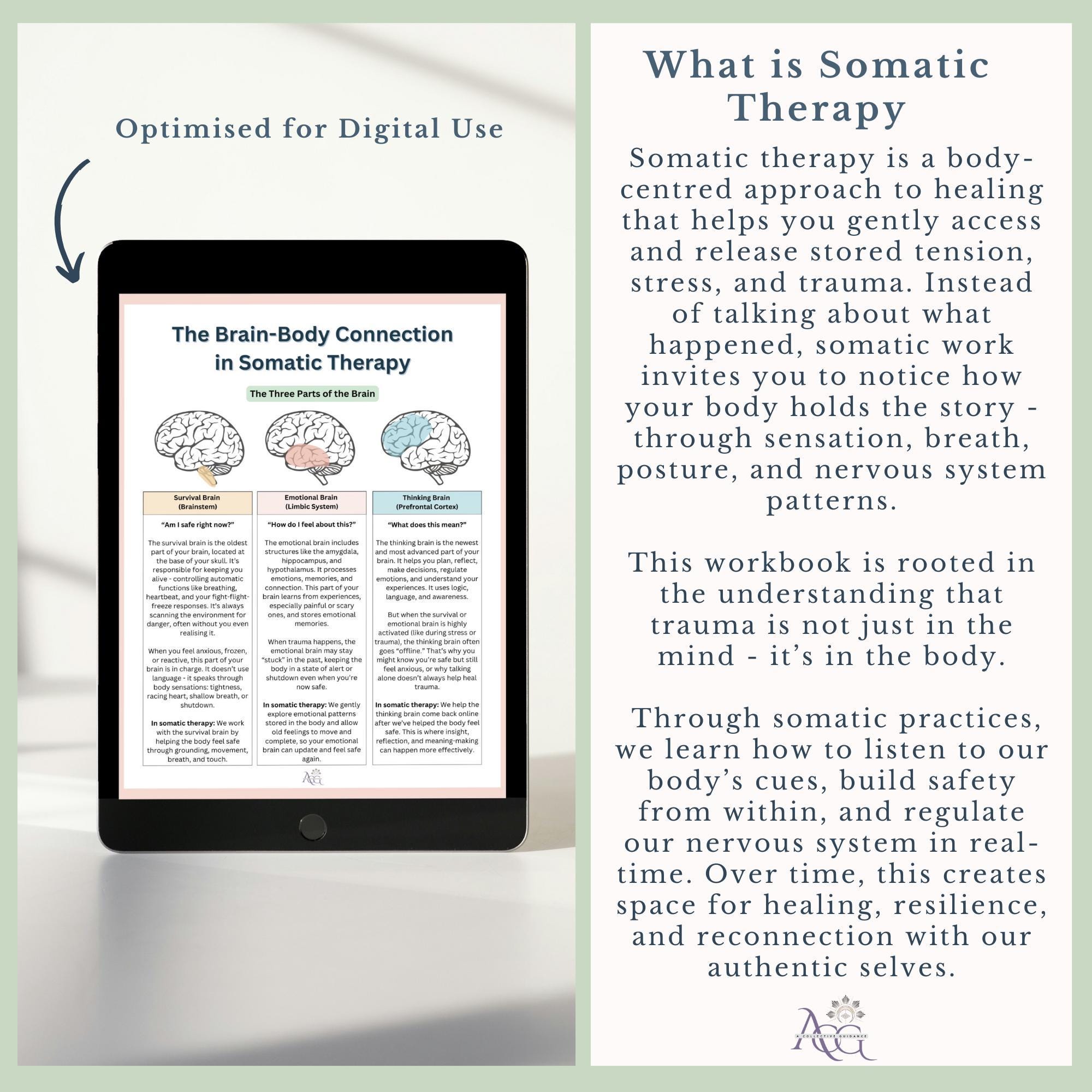 Somatic Therapy Workbook PDF, Trauma Healing Worksheets, Body Awareness ...