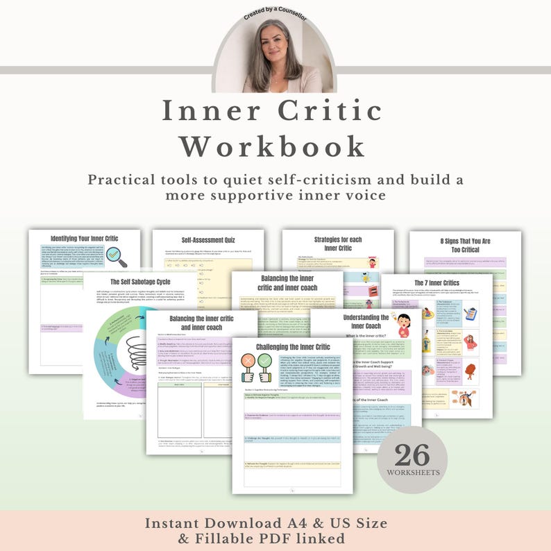 The Inner Critic Workbook, Self Compassion & Negative Self Talk Therapy ...