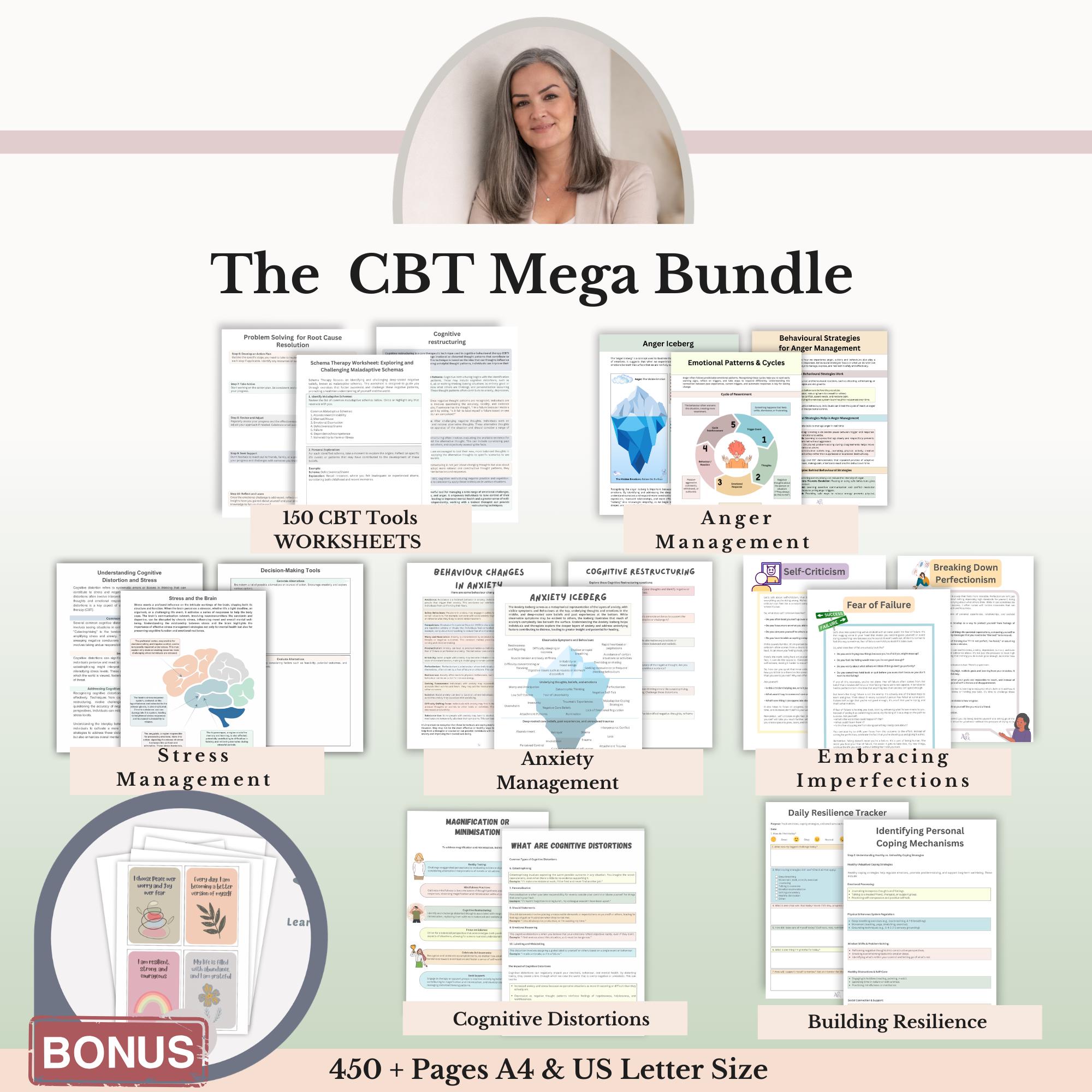CBT Mega Bundle, Cognitive Behavioral Therapy Worksheets Coping Skills ...