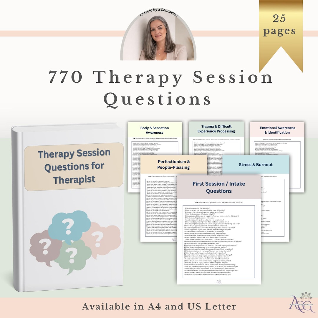 Therapy Session Question, Counseling Conversation Prompts & Reflection ...