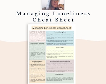 Loneliness Coping Skills Guide: Self-Connection Mental Health Printable (PDF Download)