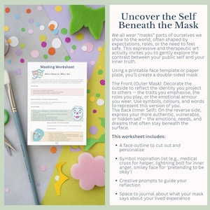 Masking Creativity Worksheet for Therapy & Counselling – Therapeutic ...