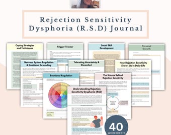 RSD Workbook & Journal: Rejection Sensitivity, ADHD Support (PDF Fillable)